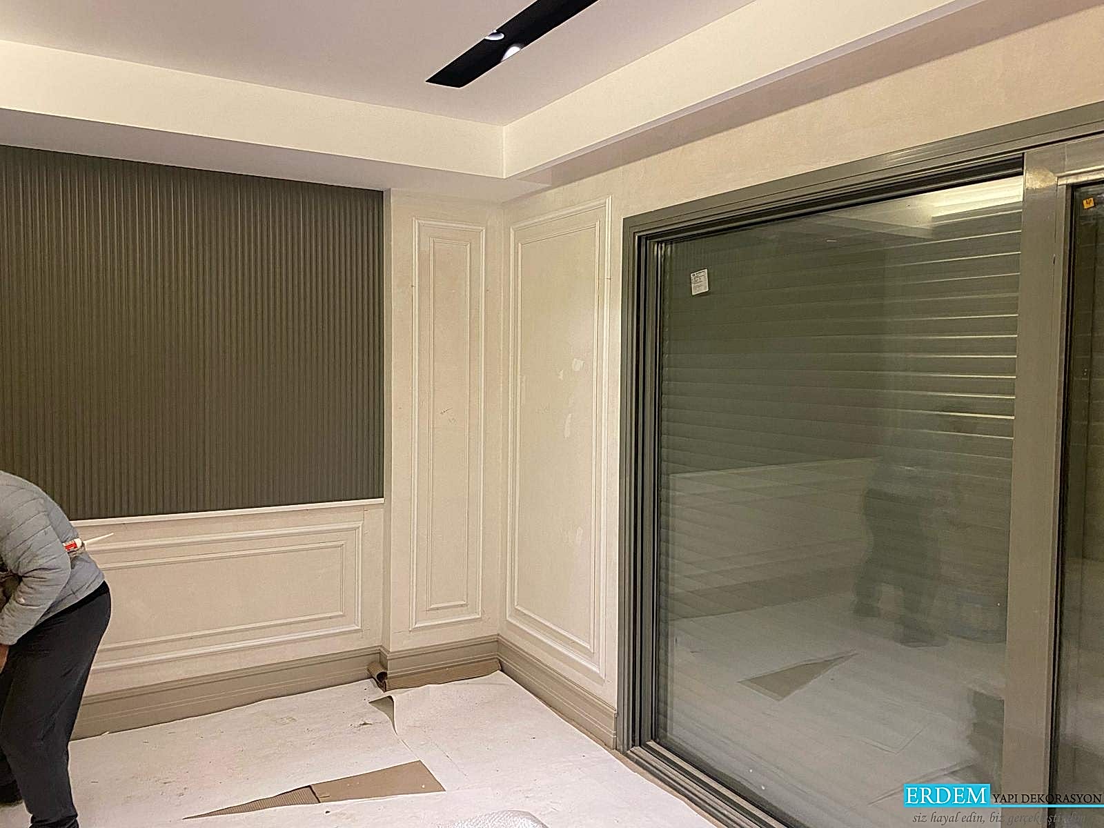 Yatak odas� duvar ��ta panel uygulamas�